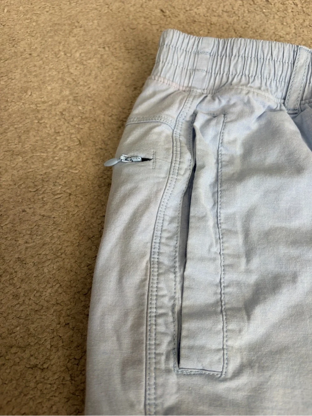 Birddogs Shorts, Men’s XL Light Blue Casual Shorts with Coral Waistband